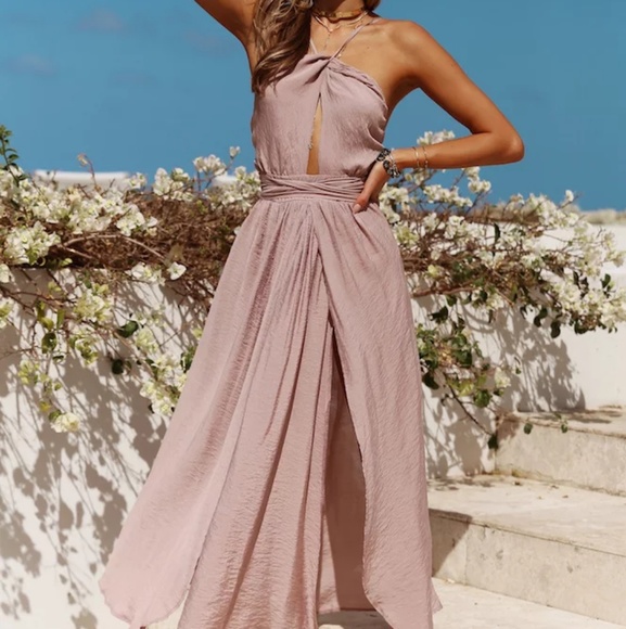 stop motion maxi dress mocha